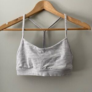 lululemon Flow Y Bra - size 6 - white / grey striped racerback